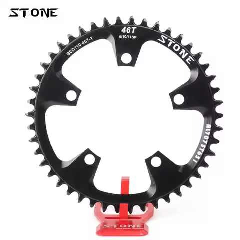 Stone Alloy 7075 Single Chainring BCD 110mm 32T - 60T Circle Chain Ring 5 Arm Narrow Wide Red XX1 MT