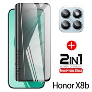 2in1 for Honor X8b tempered glass Privacy Screen Protector Tempered Glass +camera lens film