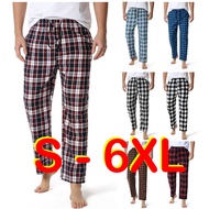 🔥Harga Borong Seluar Tidur Pelikat Lelaki Dewasa Plus Size Unisex Adult PLAID Full Cotton Long Pant S-XXL