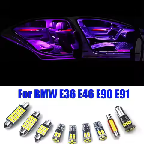 For BMW 3 Series E36 E46 M3 E90 Sedan E91 Touring Car LED Bulbs Interior Dome Reading Lamp Vanity Mi