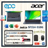 Acer Swift 3X SF314-510G-502Q , i5-1135G7 , 8GB Ram /Acer Swift 3X SF314-510G-761J , i7-1165G7 , 16GB Ram / Intel Xe MAX