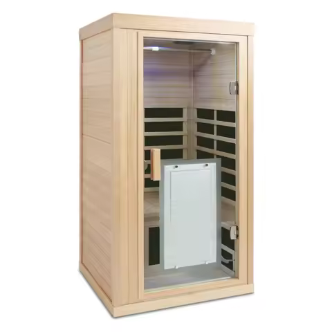 Hemlock Far Infrared Sauna Kit, Home Wellness Detox Therapy, Spa Relaxation Wooden Sauna