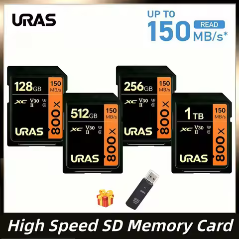 High-Performance 800x SD Card 64GB 128GB 256GB 512GB 1TB UHS-I C10 U3 V30 4K Up to 150MB/s Read SDXC