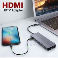 USB C Hub 6 in 1 Multi-Function Adapter Fast Speed USB C to HDMI 4K SD/TF Card Reader and 2 USB 3.0