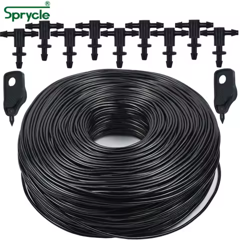 SPRYCLE 5M-140M Garden 3/5mm PVC Hose Micro Drip Irrigation System w/ 2-Way Connector 1/8'' Tubing P