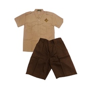 Top BOYS' PRIMARY SCHOOL UNIFORM SET BROWN SCOUT SHORT SLEEVES