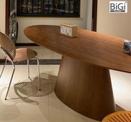 BiGi 橢圓形實木餐桌 配橢圓實木腳 多種顏色選擇 solid wood oval shape dining table with oval leg