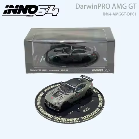 In Stock INNO64 1:64 AMG GT IN64-AMGGT-DP01 DarwinPRO Widebody Matte Military Green Tuner Diecast Ca