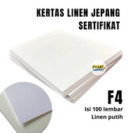 (Contents 100 sheets) White Japanese Linen Certificate Paper Certificate Printing Paper Per Pack Lin