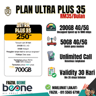 Beone Prepaid SIM Card 4G 5G Coverage Celcom Digi Unlimited Data and Calls