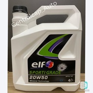 GENUINE Original ELF 20W-50 SPORTI GRADE Mineral Technology Engine Oil (4Liter)