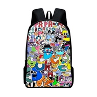 Alphabet Lore Peripheral Children's School Bag Large Capacity Portable Zipper Backpack College Style Casual Boys and Girls Birthday Gift Outdoor Sports Travel Computer Bag
