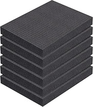 6 Pcs Pre-cubed Pick Apart Foam Sheets Pre-cut Polyethylene Foam Inserts Black Packing Padding for T