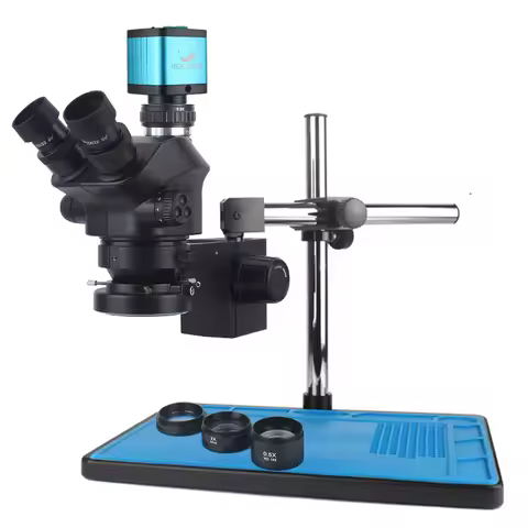 3.5X-100X Industrial Lab Simul Focal Adjustable Stereo Trinocular Microscope + 12MP 48MP 4K 2K 1080P