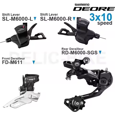 SHIMANO DEORE M6000 3x10v Groupset with Shifter SL-M6000 Front FD-M611 M6000 RD-M6000 Rear Derailleu