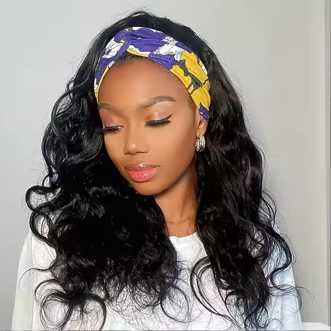 Body Wave Headband Human Hair Wig Machine Made Human Hair Wig Ready To Wear Headband Glueless Remy H
