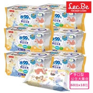 日本 LEC - 迪士尼口手專用純水99%濕紙巾-公主大集合-18包入箱購組(免運)-60抽X18包入