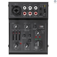 ♬|5-Channel Compact Audio Mixer Sound Mixing Console USB Audio Interface 2-Band EQ Built-in Echoing Effect for DJ Recording Live Broadcast