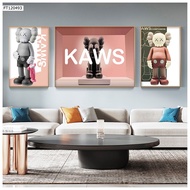 Set Of 3 Kaws Bearbrick Bearbrick Bearbrick Wall Paintings With High Quality Mirror Coating, Modern Cheap Factory