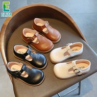 ES Boys and girls black leather shoes new British style leather shoes