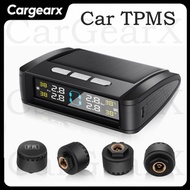 Car Wireless Tire Pressure Monitoring System with 4 External Sensors Universal TPMS Solar Monitor wi