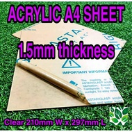 A4 Acrylic 1.5mm Extrution Sheet / Acrylic Sheet / A4 Size - M4