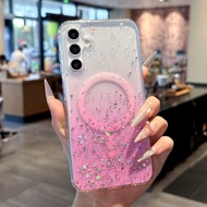 Eoxy Glitter Phone Case For Samsung Galaxy A56 A16 A36 A05S A15 Support MagSafe Design Transparent a