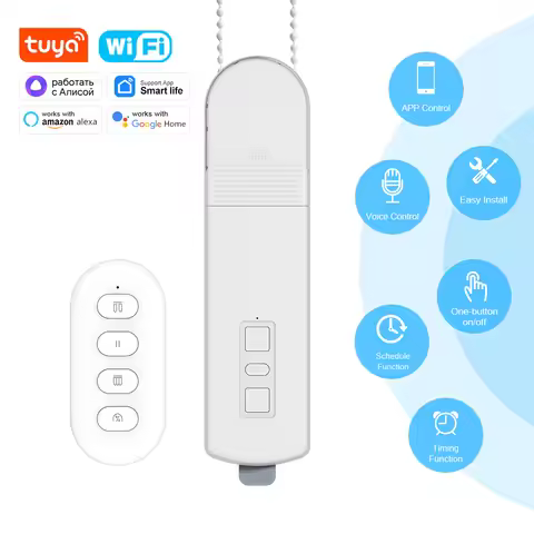 Manhot Tuya WiFi DIY Chain Motorized Roller Shutter Blinds Shades Drive Curtain Motor EU US UK AU St