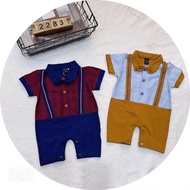 Retro Baby Boy Smart Suspenders 70s Fashion Baby Romper Boy