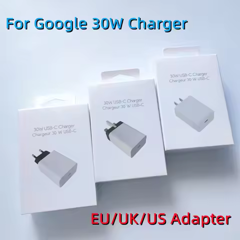 30W PD Charger For Google EU/US/UK Fast Charging Power Adapter USB C To Type C Cable For Pixel 8 9 1