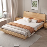 【SG⭐SALES】Nordic Solid Wood Bed Frame Bed Frame with Mattress Package 2 Colors Single/Queen/King Bed