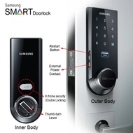 Samsung Ezon SHS-3321 Keyless Smart Universial Deadbolt Digital Door Lock Black