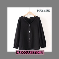 Blouse Plain Chiffon Plus Size ( XL - 4XL )
