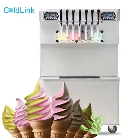 Commercial CL-7V Vertical 7-Flavor Preservation Soft Ice Cream Air Cool New Machines For Commercial 