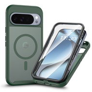 for Goggle Pixel 11 10 9 Pro XL,10A,9A Magnetic Full Body Case,Built-in Screen Protector,360° Rugged
