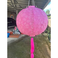 13 Inch Paper Lamp Round Shape Pink Hong Kong Chinese Restaurant Japanese Handmade Work Made From Sa