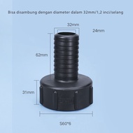IBC Tank Adaptor Kran Air S60x6 Adaptor Tangki IBC Tutup Tangki Air IBC Tank Adapter