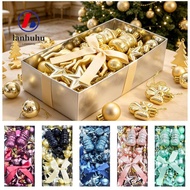 LANHUHU Christmas Tree Bauble Ornaments, 45PCS Assorted Shapes Holiday Hanging Ornaments, Hanging Lo