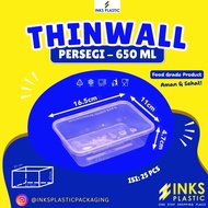 THINWALL SQUARE 650 RECTANGLE FOOD BOX 650ML Food Storage Container Food Grade