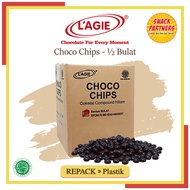 LAGIE / LAGIE Choco Chips REPACK 100 200 500 GR - 1/2 Setengah Bulat - Topping Taburan Tabur Cake Bi