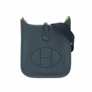 Hermes 展示品 Mini Evelyne TC牛皮金釦斜背包(AT午夜藍)