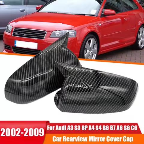 For Audi A3 S3 8P 05-08 A4 S4 B6 B7 8E 8H A6 S6 C6 Car Rearview Side Mirror Cover Wing Cap Exterior 