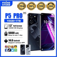 5G Phone 16GB RAM 1TB ROM 6800mAh Big Battery Android 14 7.3 Inch Dual SIM Handphone HP Ready Stock 