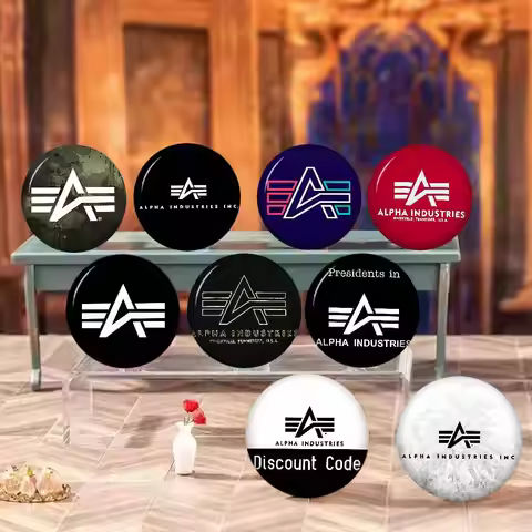 Alpha La Industries Tinplate Pin Button Custom Anime Role Old-school Brooch Cartoon Collar Badge Jew