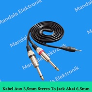 KABEL JACK 3.5 MM TO 2 AKAI MONO TS MALE SPLITTER AUDIO CABANG BEST