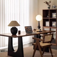Workbench Solid Wood Dining Table Living Room European Style Conference Desk Walnut North Color Dini