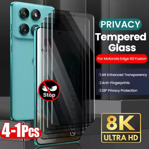 4-1Pcs Privacy Tempered Glass For Motorola Edge 60 Fusion 5G Anti-Peep Curved Screen Protector Edge6