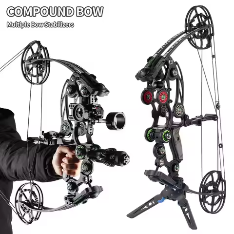 Archery Hunting Dual Purpose Compound Bow And Arrow Set Aluminum Alloy Adjustable 40-60 LBS Steel Ba