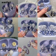 SMILE Headphone Diameter Buckle, DIY Zircon Headphone Decoration Clip, Creative Gift Butterfly Patte