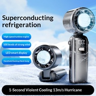 S17 Handheld Fan Mini USB Fan Silent Large Wind Digital Display Small Fan Dual Power Long Battery Li